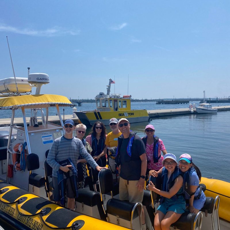 a group of people on a boat